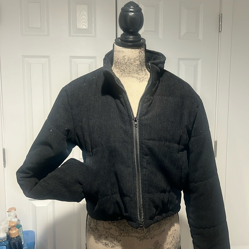 Crop corduroy 1x1 SHEIN jacket in Blackt